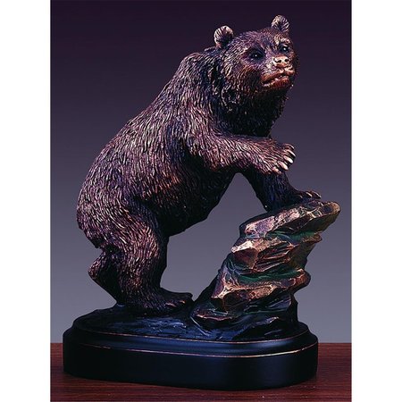 MARIAN IMPORTS F 4.5 x 6 in.Treasure of Nature Howling Bronze Bear Statue 13072